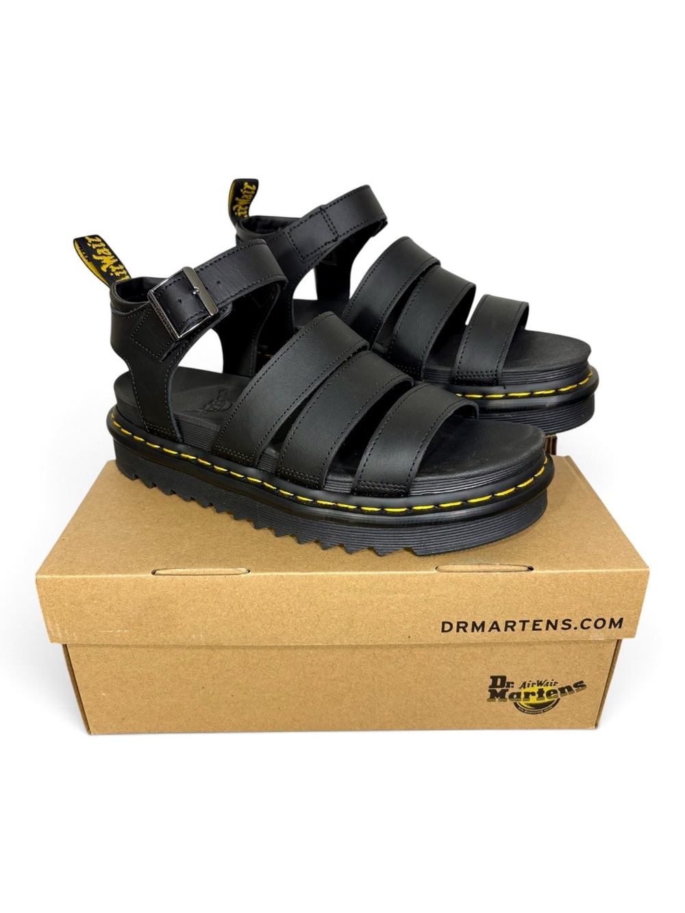 Dr. Martens Blaire Leather Zebrilus Platform Sandals- woman’s 9